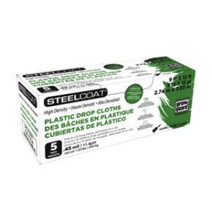 PETOSKEY PLASTICS STEELCOAT FG-P9934-71 9' X 12' 0.45 PLASTIC DROP CLOTH 5PACK