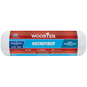 WOOSTER MICROFIBER R524-9 9" X 9/16" PRO ROLLER COVER WHITE SHED RESISTANT