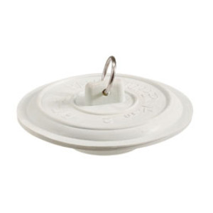 PLUMB PAK PP820-4 TUB STOPPER 1-1/2"-2" FITS ALL WHITE RUBBER WITH PLATED RING