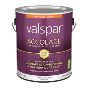 VALSPAR 13004.007 ACCOLADE SEMI-GLOSS CLEAR BASE INTERIOR PAINT & PRIMER