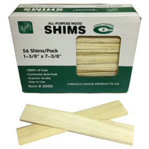 CINDOCO WOOD 200D 7-3/8" CONTRACTOR WOOD SHIMS PACK (56 PACK)