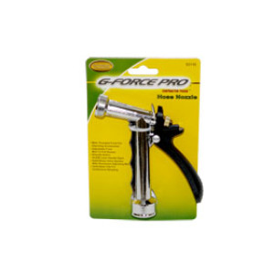 G-FORCE 53110 ZINC PISTOL GRIP HOSE NOZZLE THREADED FRONT BRASS STEM CARDED