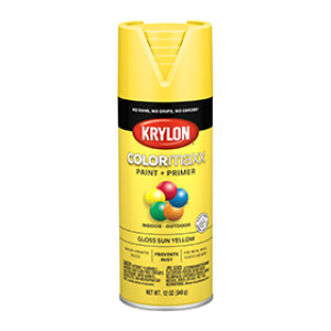 KRYLON K05541007 COLORMAXX PAINT + PRIMER GLOSS SUN YELLOW 12 OZ IN-OUTDOOR