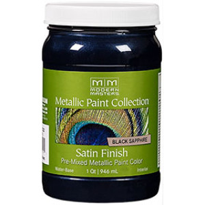 MODERN MASTERS ME792-32 32 OZ BLACK SAPPHIRE SATIN METALLIC PAINT OPAQUE