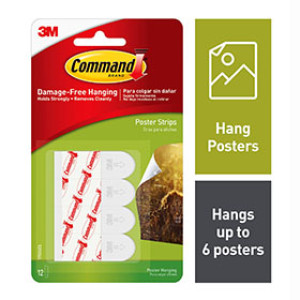 3M 17024ES COMMAND SMALL POSTER STRIPS - 12 STRIPS