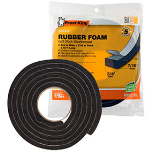 FROST KING R734A 12247 3/4" X 7/16" X 10' SPONGE RUBBER FOAM WEATHERSEAL TAPE