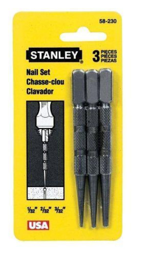 STANLEY 58-230 NAIL SET SQUARE HEAD (3PC)