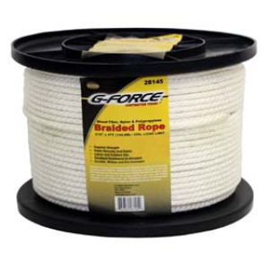 G-FORCE 28145 SOLID BRAIDED NYLON ROPE #6 (3/16" ) X 475' ON REEL