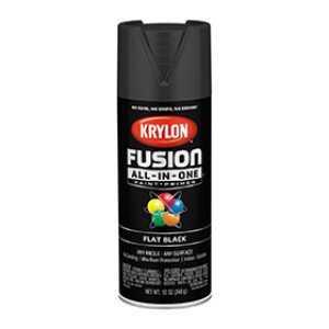 KRYLON K02728007 FUSION ALL-IN-ONE FLAT BLACK 12 OZ INDOOR - OUTDOOR