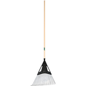 AMES 64025 UNION 20" POLY STEEL LEAF AND THATCH RAKE 48" HARDWOOD HANDLE