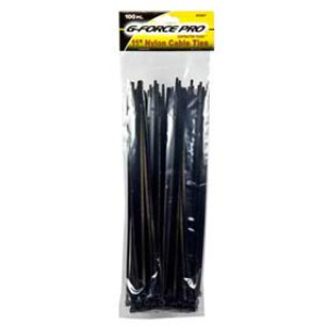 G-FORCE 25207 100 PK 11" NYLON BLACK CABLE TIES