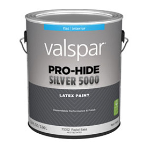 VALSPAR 71002.007 PRO-HIDE SILVER 5000 FLAT PASTEL INTERIOR LATEX PAINT
