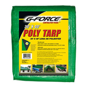 G-FORCE 93040 30' X 40' GREEN AND SILVER HEAVY DUTY POLY TARPAULIN