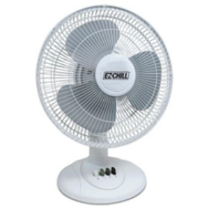 MR BRANDS 01286 EZ-CHILL 12" WHITE OSCILLATING TABLE FAN