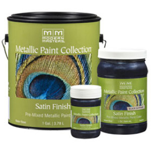 MODERN MASTERS ME792-06 6 OZ BLACK SAPPHIRE SATIN METALLIC PAINT OPAQUE