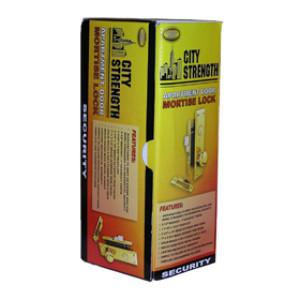 CITY STRENGTH RIGHT HAND MORTISE ENTRY LOCKSET POLISHED BRASS FINISH