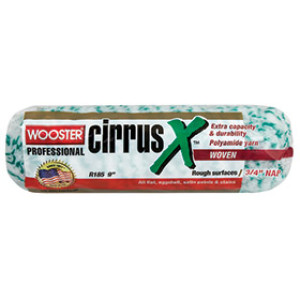 WOOSTER CIRRUS X R185-9 9" X 3/4" WHITE/GREEN STRIPE POLYAMIDE ROLLER COVER