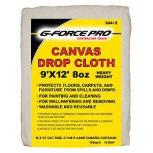 PAINT-FORCE 30412 9' X 12' 8 OZ CANVAS DROP CLOTH