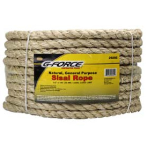 G-FORCE 26095 1/2" X 100' TWISTED SISAL ROPE