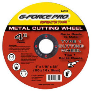 G-FORCE 44332 METAL CUTTING BLADE 4" X 1/16" X 5/8" TYPE 1