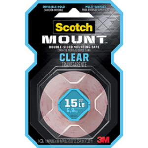 3M SCOTCH-MOUNT 410H 1" X 60" CLEAR DOUBLE-SIDED MOUNTING TAPE