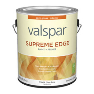 VALSPAR 33004.007 SUPREME EDGE SEMI GLOSS CLEAR INTERIOR PAINT & PRIMER