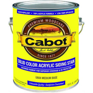 CABOT 0808.005 MEDIUM BASE SOLID COLOR ACRYLIC SIDING STAIN