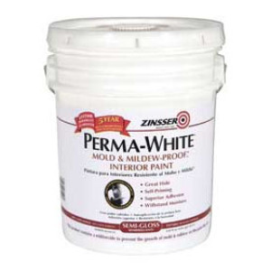ZINSSER PERMA-WHITE 2750 MOLD & MILDEW-PROOF INTERIOR PAINT SEMI-GLOSS WHITE