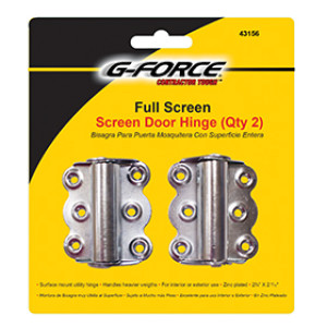 G-FORCE 43156 2-3/4" X 2-9/16" STEEL ZP FULL SURFACE SCREEN DOOR HINGE CARDED
