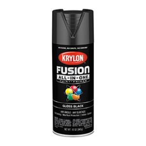 KRYLON K02702007 FUSION ALL-IN-ONE GLOSS BLACK 12 OZ INDOOR - OUTDOOR