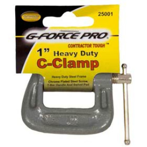 G-FORCE 25001 1" C-CLAMP T-BAR HANDLE AND SWIVEL PAD