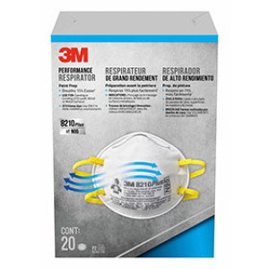 3M 8210PP20-DC PERFORMANCE DISPOSABE PAINT PREP RESPIRATOR N95 PARTICULATE 20P