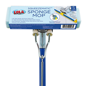 LOLA PRODUCTS 203 SQUEEZE-MATIC SPONGE MOP WITH BUTTERFLY ACTION WRINGER