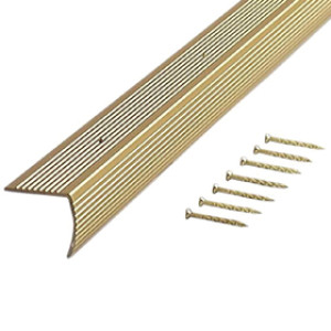 MD BUILDING 79020 1-1/8" X 36" FLUTED STAIR EDGING IN SATIN BRASS