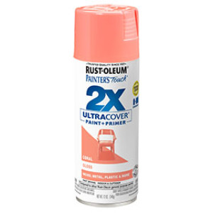 RUST-OLEUM 2X PAINTER'S TOUCH 334052 ULTRA COVER ENAMEL GLOSS CORAL SPRAY PAIN