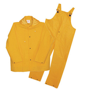 BOSS 3PR0300YX X-LARGE 3-PIECE .35MM POLYESTER LINED PVC YELLOW RAIN SUIT