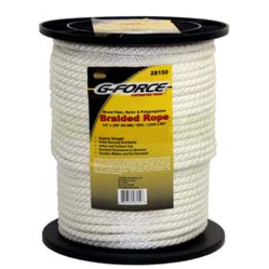 G-FORCE 28150 SOLID BRAIDED NYLON ROPE #8 (1/4" ) X 200' ON REEL
