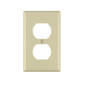 LEVITON 020-86003-000 ONE GANG OUTLET WALLPLATE IVORY