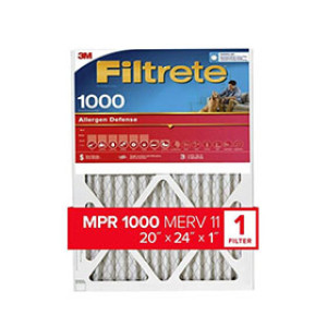 3M 9826-4 FILTRETE 20" X 24" X 1" ALLERGEN DEFENSE AIR FILTER 1000 MPR