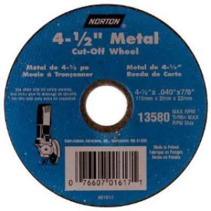 NORTON 01617 4-1/2"X 1/16" X 7/8" RIGHT ANGLE METAL CUT OFF BLADE TYPE 1