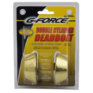 G-FORCE 80400 DOUBLE CYLINDER POLISHED BRASS DEADBOLT KW1 KEYWAY