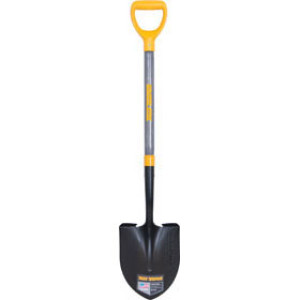 AMES 2585900 16GA ROUND POINT STEEL BLADE POLY D-GRIP SHOVEL WOOD HANDLE