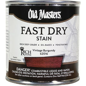 OLD MASTERS 62016 VINTAGE BURGUNDY RICH TONE FAST DRY WOOD STAIN 1/2 PINT