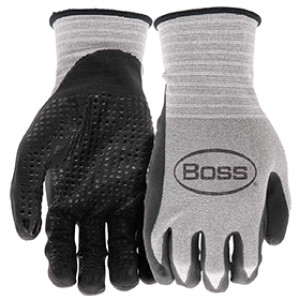 BOSS B31181-XL EXTRA LARGE TACTILE GRIP GRAY/BLACK DOTTED GLOVES