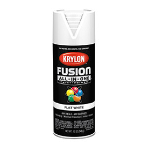 KRYLON K02730007 FUSION ALL-IN-ONE FLAT WHITE 12 OZ INDOOR - OUTDOOR