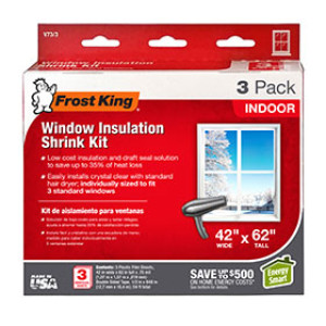 FROST KING V73/3H 18195 42" X 62" INT SHRINK STND WINDOW INSULATION KIT (3)