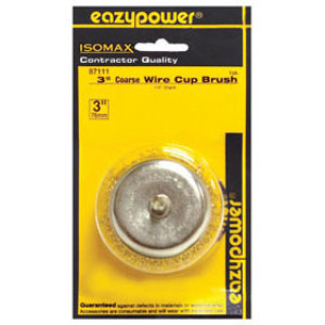 EAZYPOWER 87111 3" COARSE MOUNTED WIRE WHEEL CUP BRUSH 1/4" SHANK 1-PACK