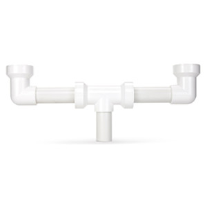 PLUMB PAK 130-16QLK INSTA-PLUMB DBL BOWL SINK 16" CNTR OUTLET WASTE KIT 1-1/2"