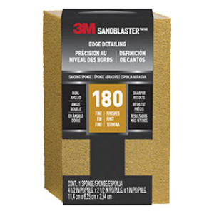 3M 9564 SANDBLASTER DUAL ANGLE 180 GRIT SANDING SPONGE 4.5" X 2.5" X 1"