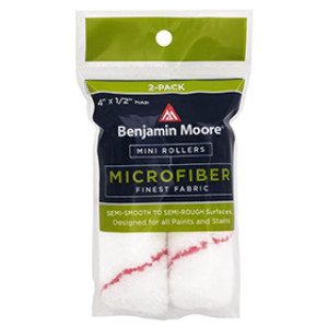 BENJAMIN MOORE U66202-018 4" X 1/2" MICROFIBER MINI ROLLER COVERS 2PK USA